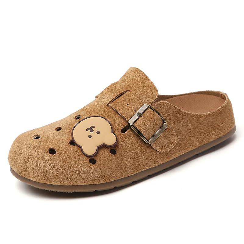 Fashion New Women Suede Clogs Slippers Soft Insole Sandals with Arch Support Shoes Outdoor Beach Suede Clogs Slippers Women Sandals