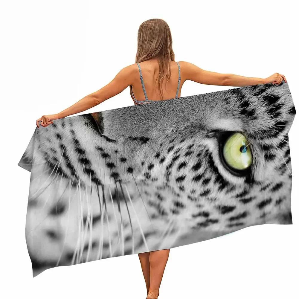 Asciugamano da Piscina e Spiaggia in Microfibra Cougar Jaguar Portatile Asciugatura Rapida Sabbia Esterno Viaggio Nuoto Campeggio Coperta Tappetino Yoga Donna Uomo