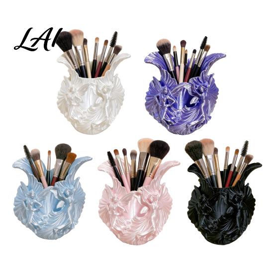 Stationery Organizer for Desk Makeup Brush Holder with Thickened Stable Base Fairies Decor Silk Holder Texture Storage Box Dressing Table Pens And