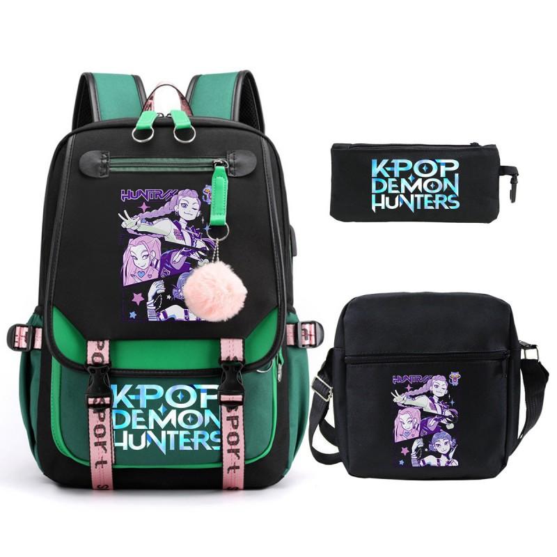 Kids Printed Backpack School Use Lightweight Oxford Fabric Bag With Arc Shoulder Straps 20-35L Capacity Neutral Style