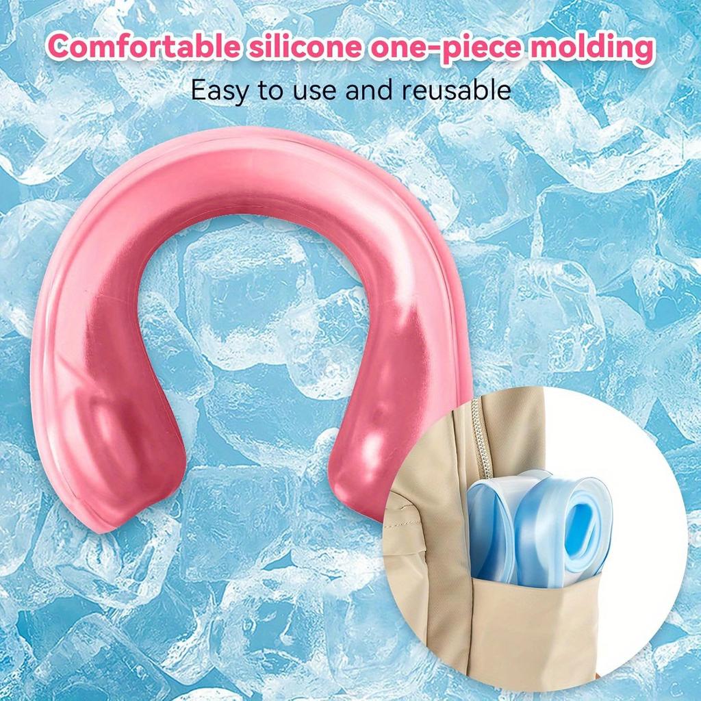 Reusable Cooling Neck Tube PCM Ice Ring Wearable Cooling Neck Wrap for Outdoor Summer Heat Relief