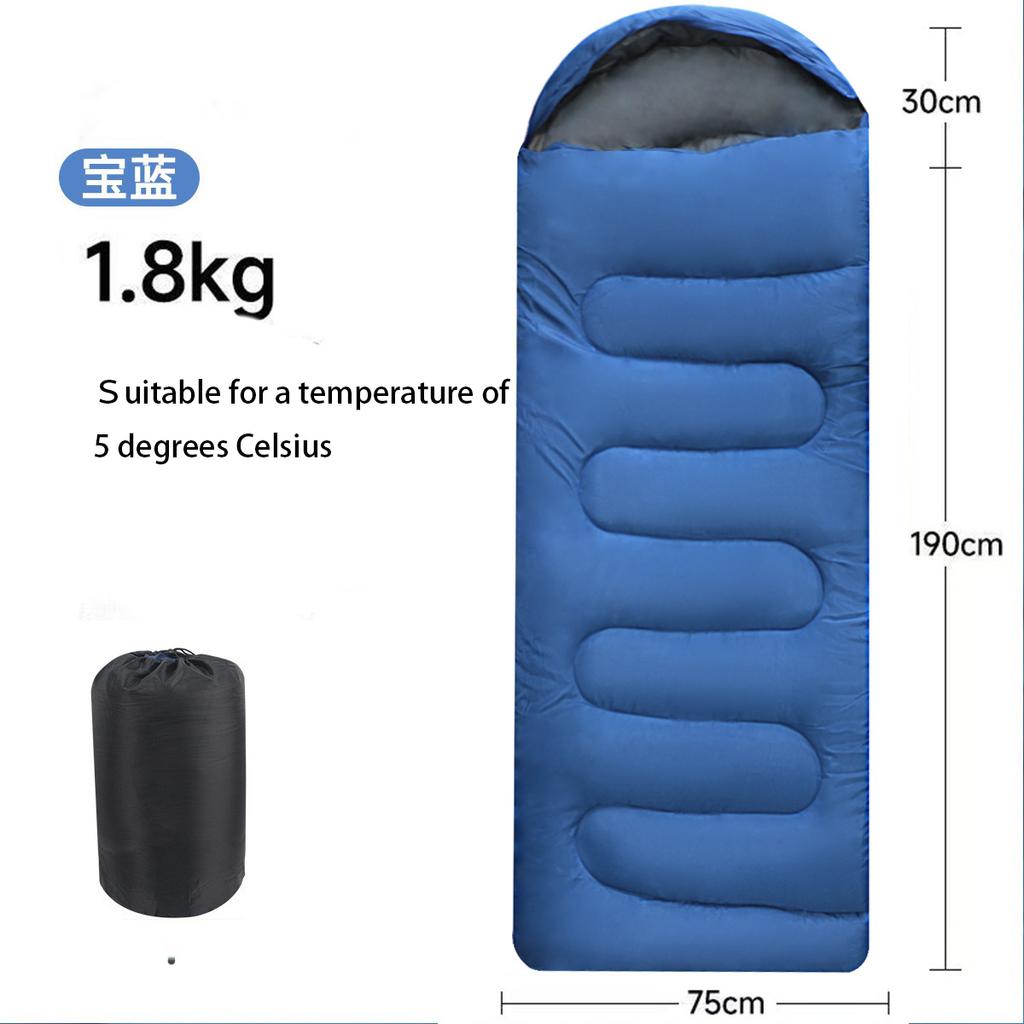 Adult Envelope Sleeping Bag for Outdoor Spring & Autumn, Thickened Warm Portable Sleeping Bag for Men & Women, Suitable for 5°C Camping & Backpacking