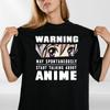 Warnung Könnte anfangen über Anime zu reden Lustiges Herren-T-Shirt Herren Damen T-Shirts Top 100% Baumwolle