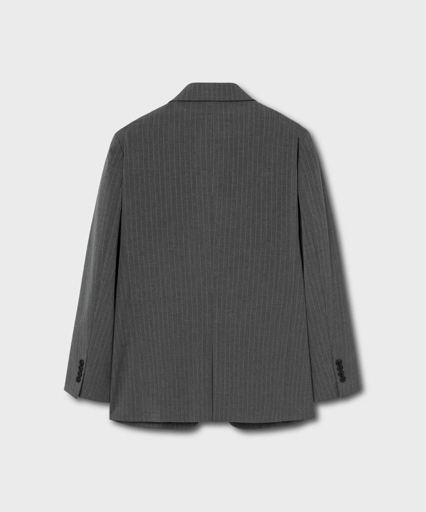 Nonblank Striped Semi-Overfit Blazer_Dark Grey