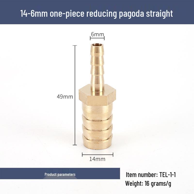 Brass Reducing Pagoda Plug for Hose Fitting - Converts 4mm To 19mm Diameters