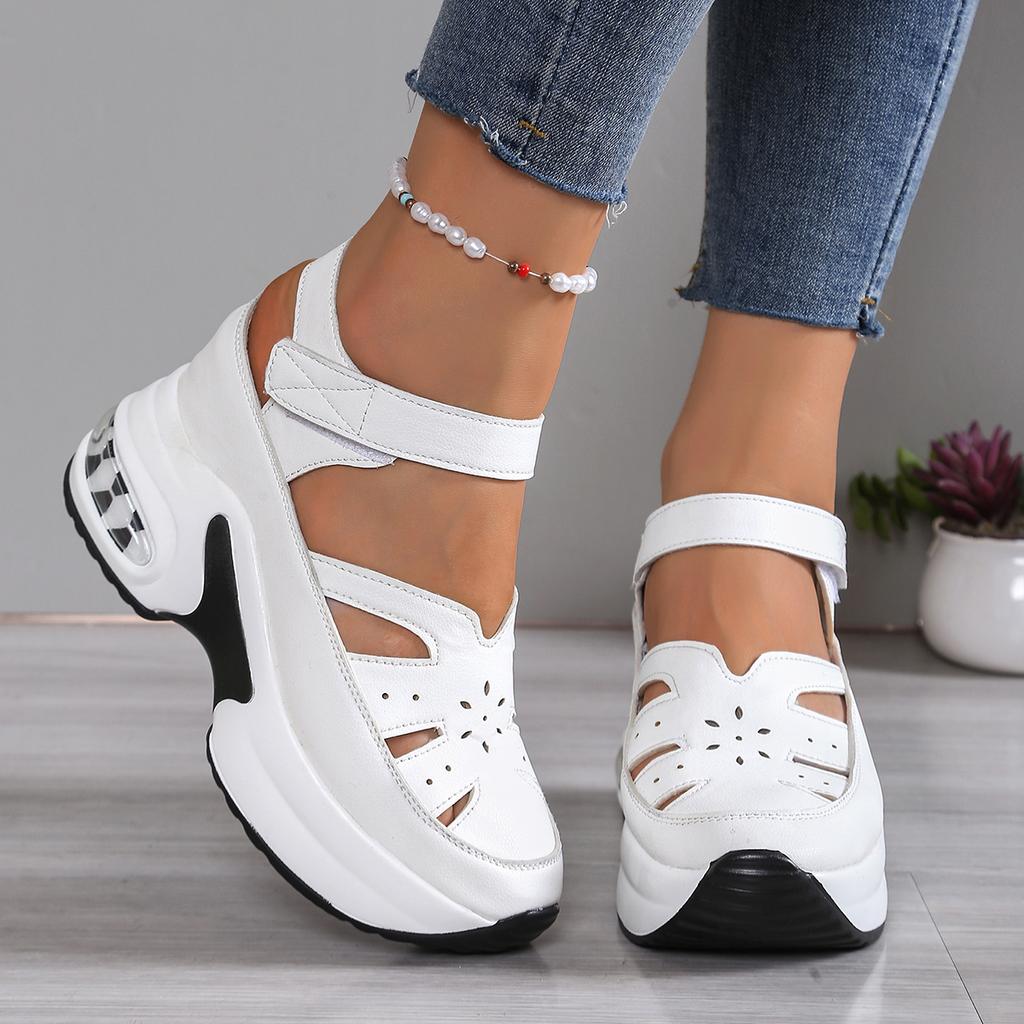 New Summer Closed Toe Women Sandals Fashion Plus Size Casual Shoes New Hollow Out Light Comfortable Platform Sandals Zapatos