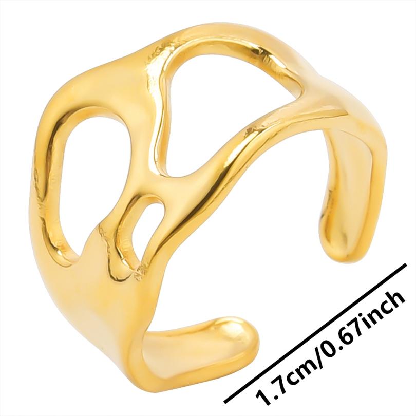 1/5Ppcs/Lot Real Gold Plated Stainless Steel Rings For Women Men Accessories Open Adjsutable Chunky Butterfly Heart Ring Anillos