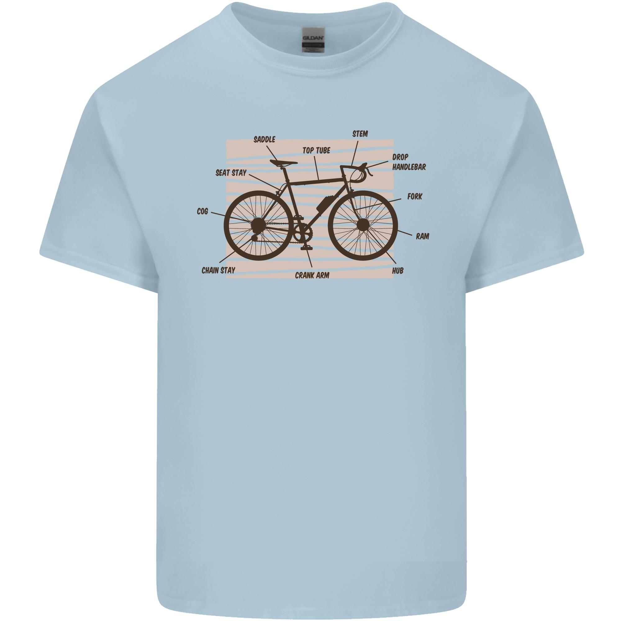 Bicycle Anatomy Funny Cycling Cyclist Funny Unisexs Light Cotton TShirt S
