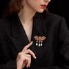 Vintage Diamond Bat Brooch Women'S Premium Animal Crystal Pendant Brooch Pin Suit Coat Accessories