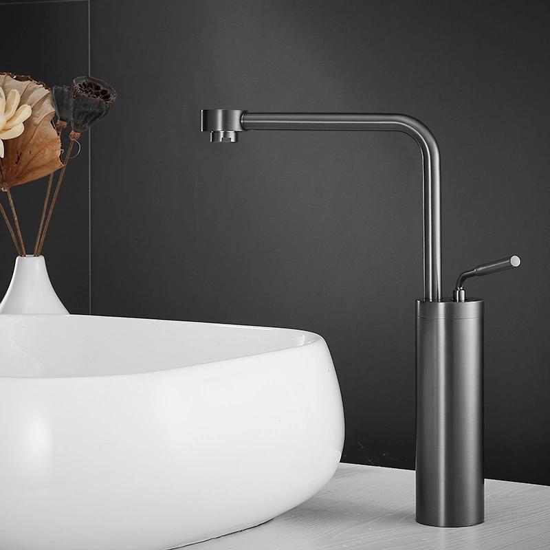 Tuqiu Brushed Gold Bathroom Faucet Basin Faucet Hot Cold Black Sink Faucet Brass Faucet Kitchen Faucet Swivel Sink Water Crane