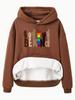 BEKIND Women's Fleece-Lined Hooded Sweatshirt with Kangaroo Pocket