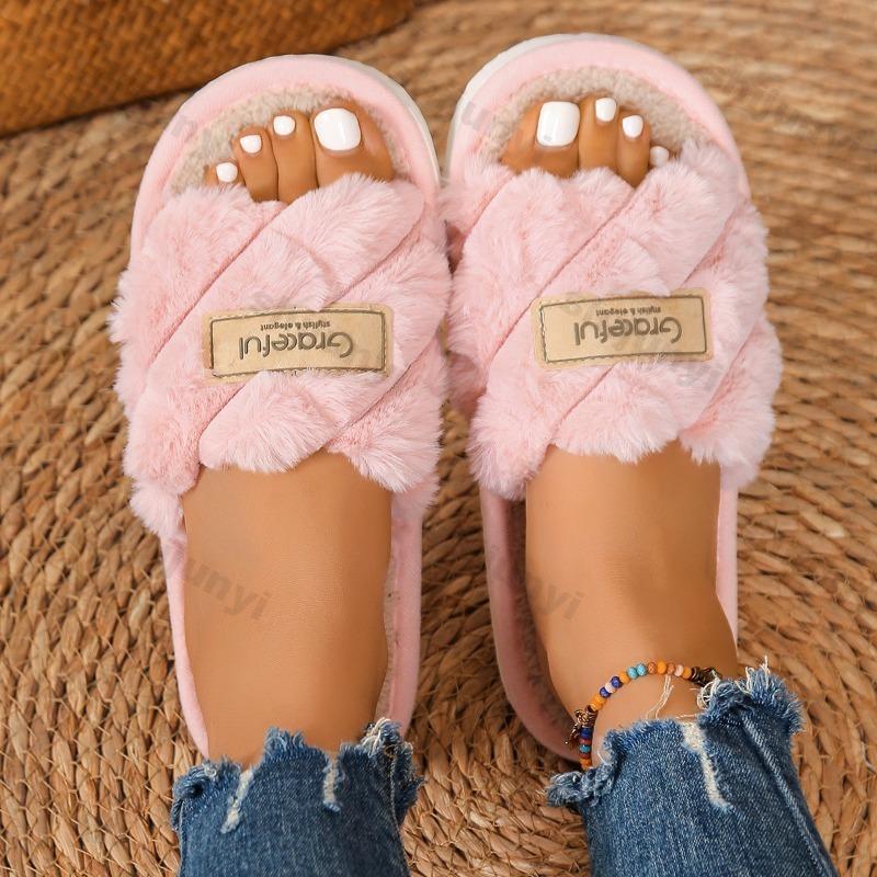 Fashion Couple Indoor Home Shoes 2025 Autumn Winter Warm Comfortable Women's Floor Slippers Fashion Non Slip Plush Men's Cotton Slippers