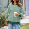 Women's Long-sleeved Round-neck Striped Round-neck Versatile Casual Loose Sweatshirt