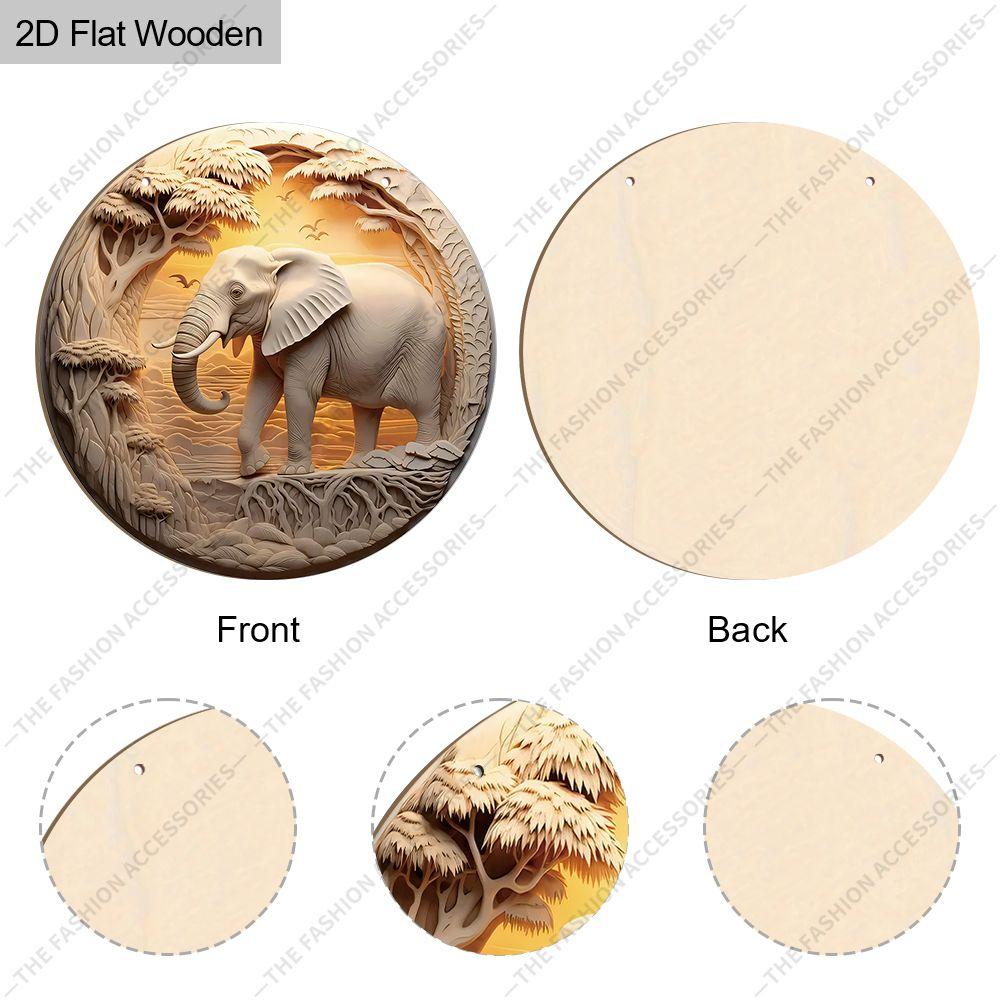 2D Flat Hanging Decorative Signs, Interior Wall or Door Decoration, Garden Decoration, Elephant Pattern, Interesting Gifts for Family and Friends