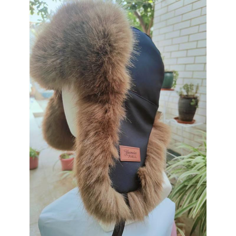 Plush men's outdoor ear protection hat, plush thickened cold-proof hat, ice and snow festival winter warm hat