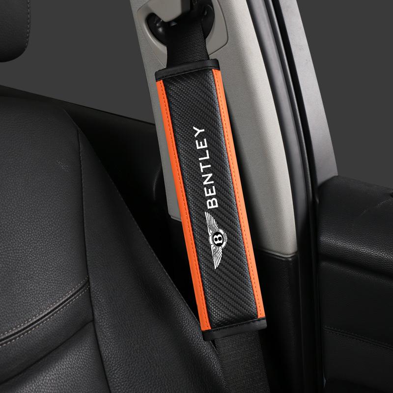 

1 Pair Carbon Fibre Car Seat Belt Cover Seatbelt Shoulder Pad For Bentley Flying Spur Continental GT Bentayga Mulsanne Accessory