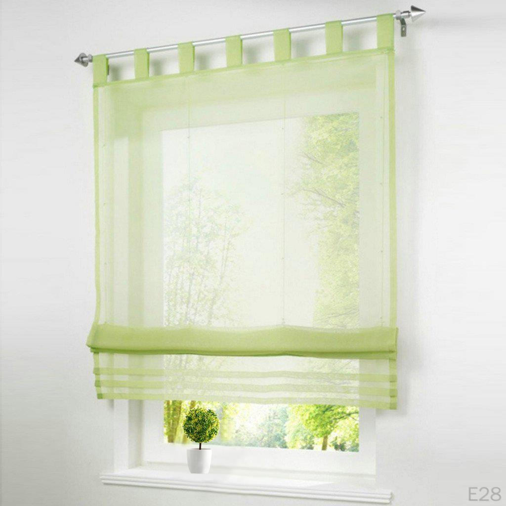 Farbe Halbvorhang für Küche/Schlafzimmer/Wohnzimmer Fensterdekoration Römisches Aufhängeschlaufen
