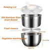 A25F-Quick Spins Salad Spinner Stainless Steel, Lettuce Spinner, Fruit Washer For Household Use On Vegetables And Pasta