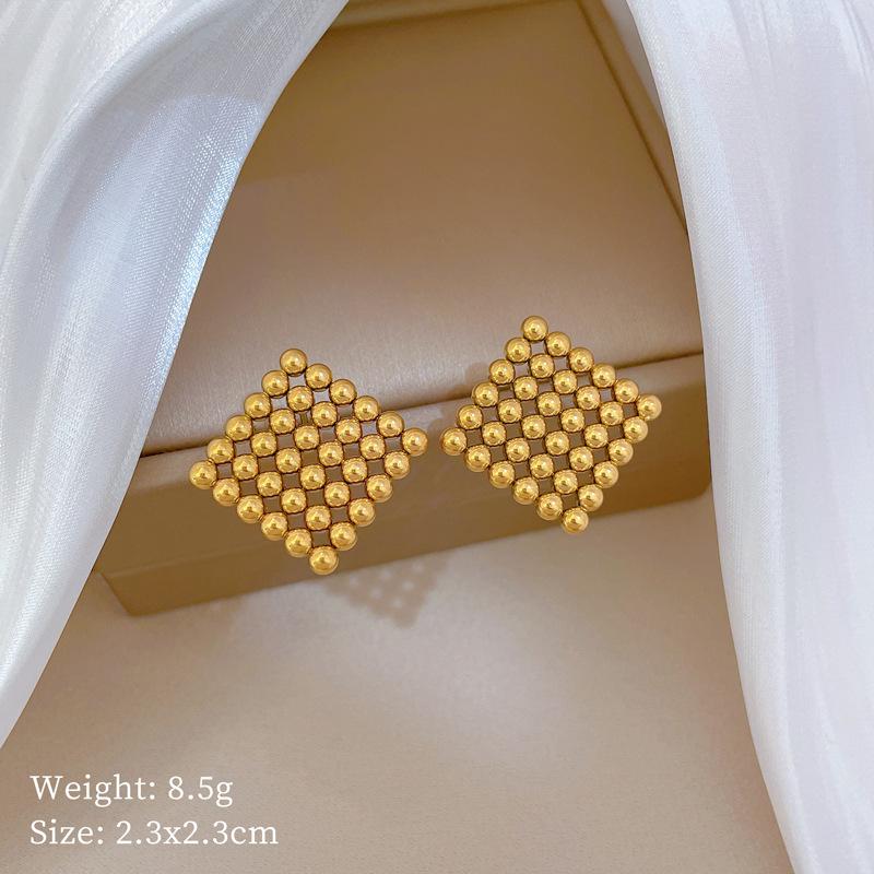Fritillary Clover Minimalist Stud Earrings Cold Men'S And Women'S Earrings Personality Temperament Banquet Earrings