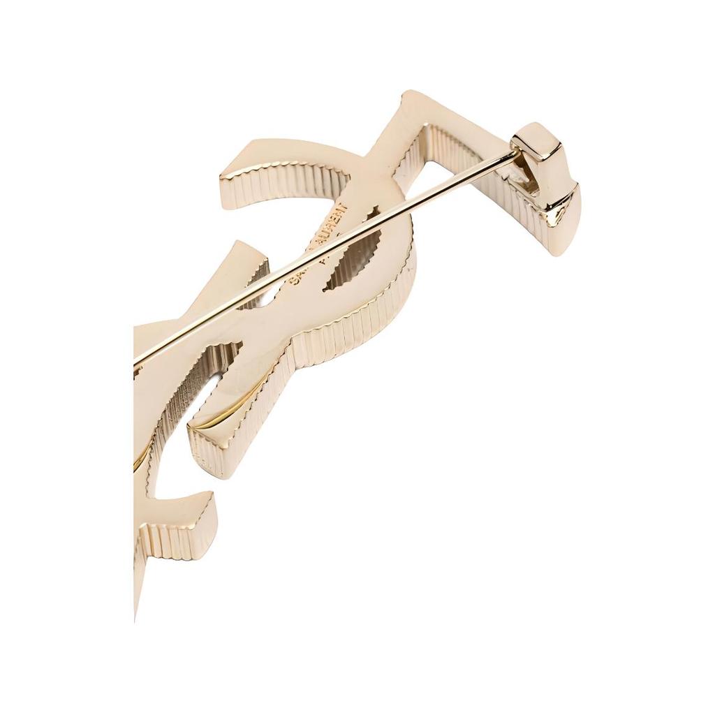Saint Laurent Cassandre Pevný design Kovová brož Dámské doplňky Zlatá 804317Y15008030