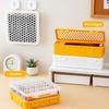Dustproof Plastic Desktop Organizer With Lid Household Stationery Storage Box Rectangular/Square Drain Tableware Case