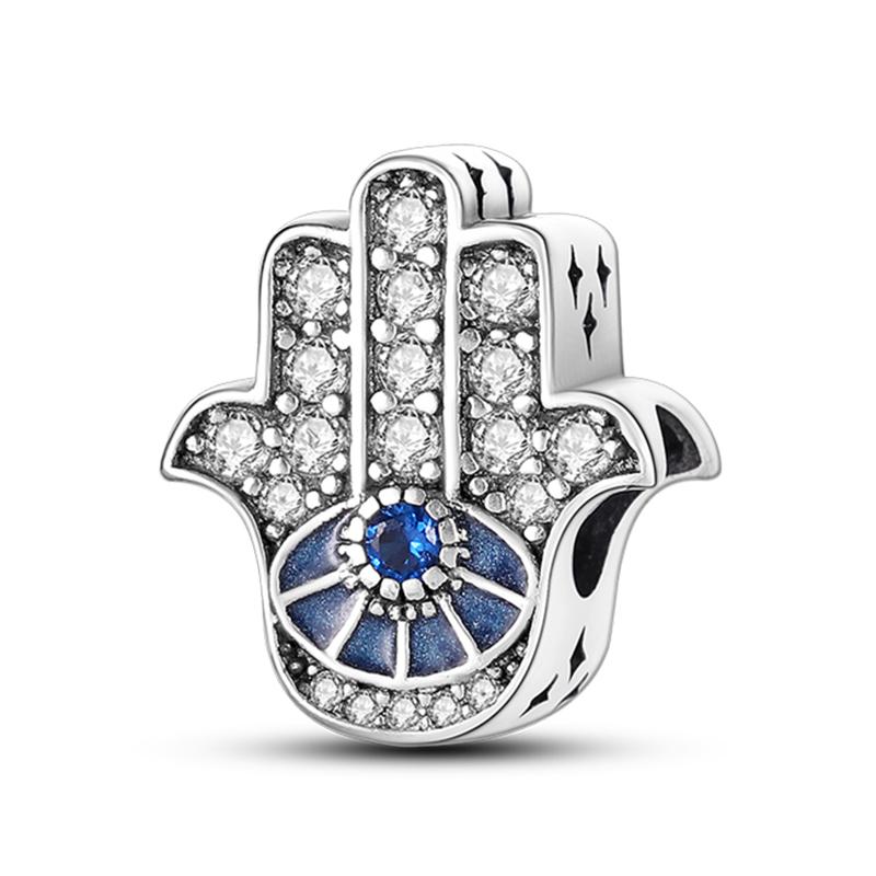 Genuine copper Classic Palm Devils Eye Charm Bead Charms Bead Charms Ideal For Women Male Compatible With 3mm Authentic Bracelets Fine Do It Yourself
