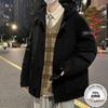 Men's hooded down jacket thickened in winter warmth windproof and coldproof Hong Kong style jacket men's winter overalls