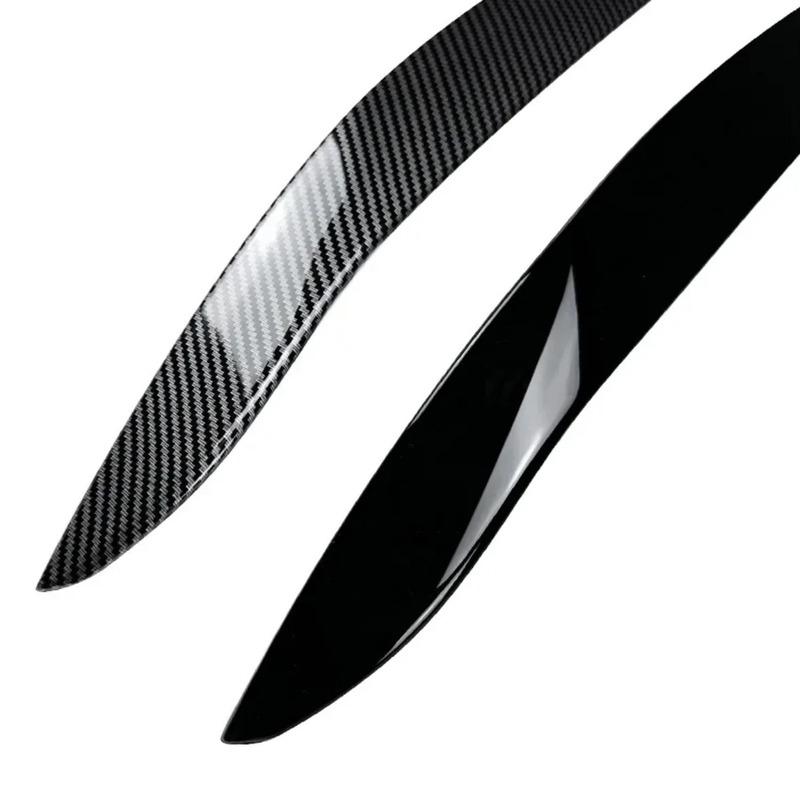 Paire Sourcils de Phare Paupières de Phare Style Maléfique Autocollants Aspect Carbone/Noir Brillant Pour BMW X5 E70 2008-2013