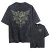 Camiseta Lavada Vintage de Banda de Rock Korn Falling Away From Me Camisetas con Estampado de Esqueleto Moda Hombre Camiseta Gótica Masculina Camisetas Oversize