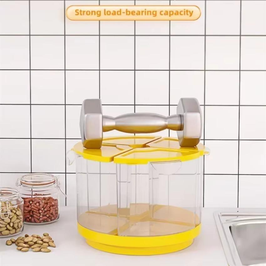 Storage Box Household Kitchen Insect and Moisture Proof Sealed Beans Storages Container Divided Rice Bucket Rotary Grain Canned