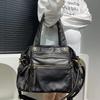 Ladies Spice Girl Locomotive Bag Large Capacity Washed Multi-Pocket Shoulder Crossbody Bag