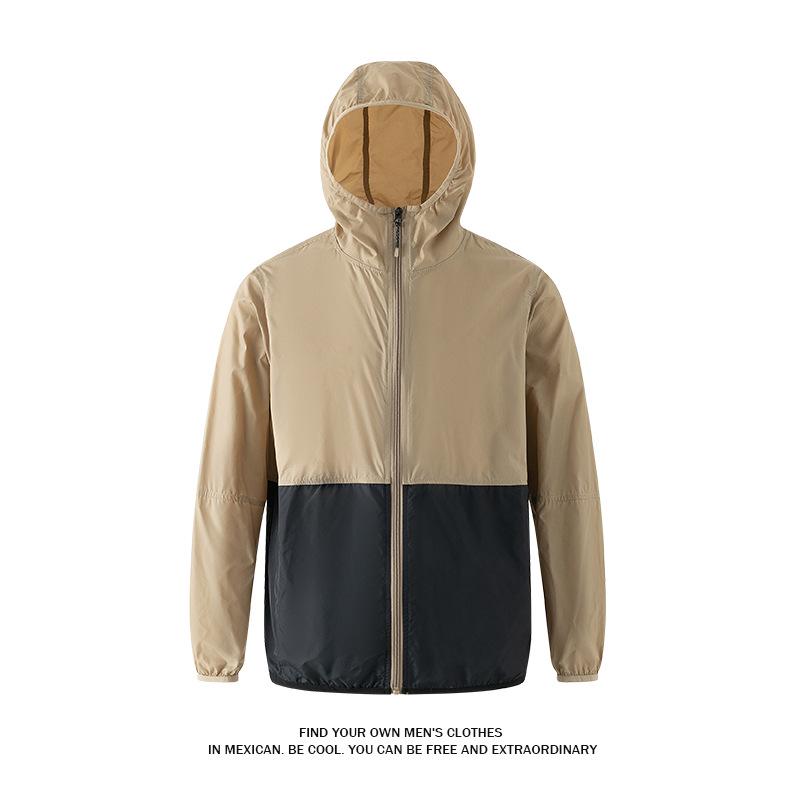 Unisex Summer Color Block Lightweight Sun Protection Jacket XL