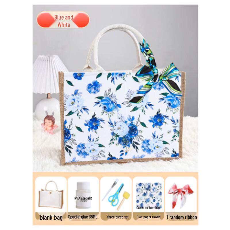 Talking Bear Decoupage DIY Canvas Bag Kit