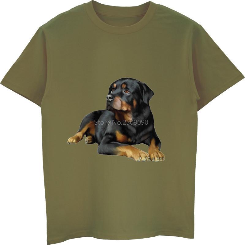 Hot Sell Rottweiler Dog Fashion T-shirt Men's Short Sleeve O-neck Cotton T Shirt Unisex Tees Tops Hip Hop Streetwear