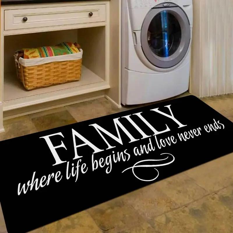 

Rustic Wood Kitchen Runner Rug Soft Non-Slip Letter Print Floormat Farmhouse Style Kitchen Carpet for Sink Laundry Hallway Decor 40X120CM
