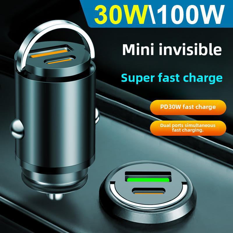 

Мини-зарядное устройство для автомобиля с функцией быстрой зарядки - USB-Type C, незаметное, небольшого размера, трансформируется из прикуривателя в 3 порта для мобильных телефонов. Flat Head