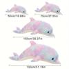50Cm/19.68In Cute Colorful Dolphin Plush Toy Soft Cartoon Model Throw Pillow Home Decoration For Boys And Girls Birthday Gifts