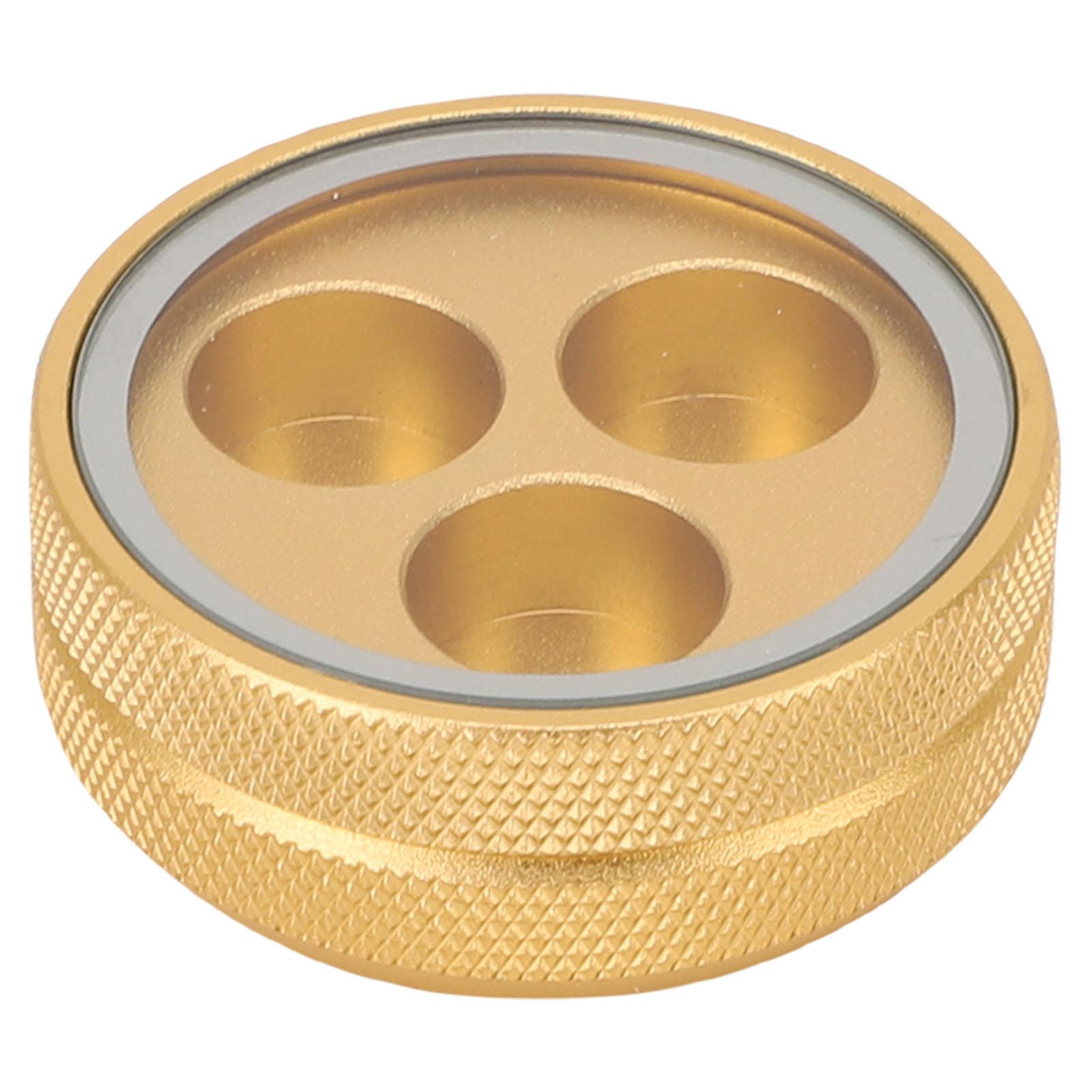 

Бокс для хранения наклеек для кия, алюминиевая ручка, 3 отверстия, портативный контейнер для наклеек для бильярдного кия для клуба, золото золотой