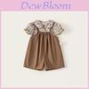 Girls Floral Cotton Summer Twopiece Set With Short Sleeve Shirt And Shorts For Kids Age 3 To 8