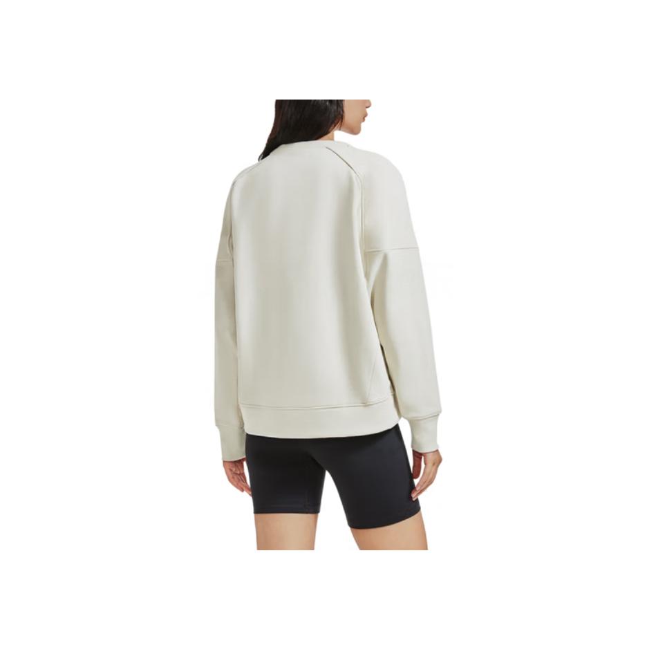 Under Armour Elevated Solid Color Crew Neck Pullover Training Sweatshirt Women sweatshirt Dusty-Pink Gray 1388056-273