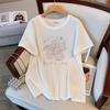 Women's Plus Size Short-Sleeve Loose Mid-Length Slimming Round Neck T-Shirt (Sizes 200-350) Model 6506