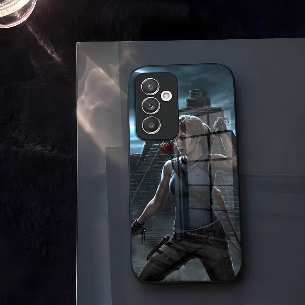 Tomb Raider Phone Case Glass For Samsung Galaxy S23 S24 S25 S21 S22 S20 Ultra Fe Plus A34 A54 A24 A52 A16 A53 M54 Cover