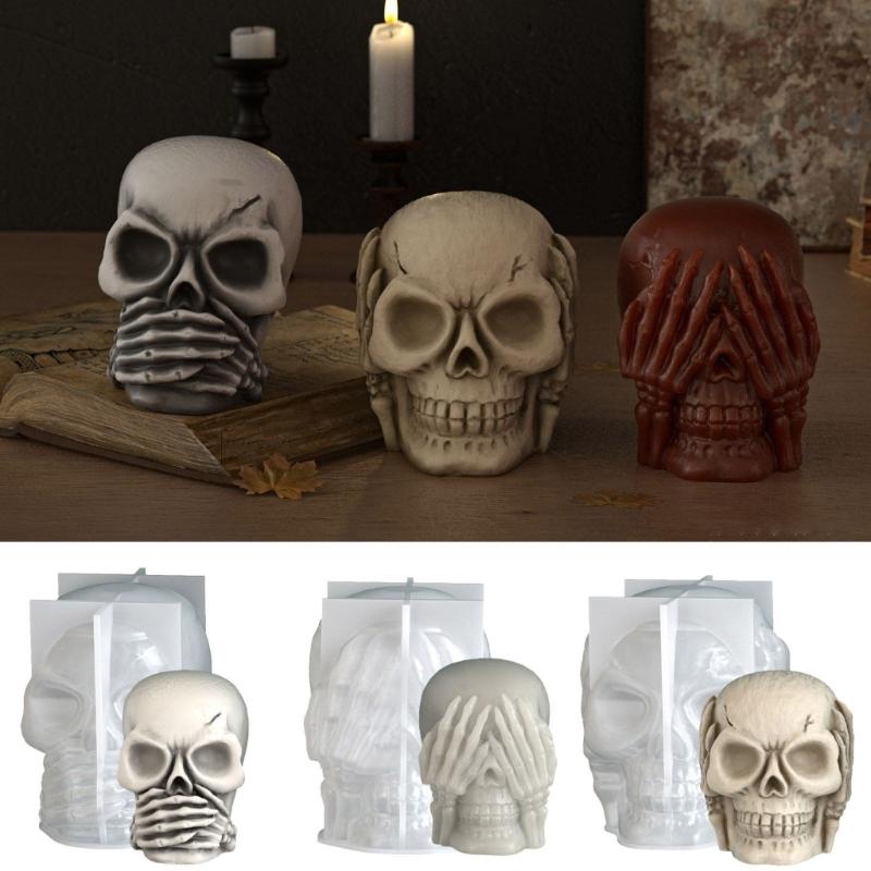 Food Grade Skull Craft Mold Safe Realistic Skull Mold For Kids Resin Art Projects Halloween Home Decoration