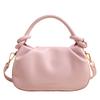 New simple pleated handbag women's fashion solid color shoulder small square bag popular versatile commuter messenger bag