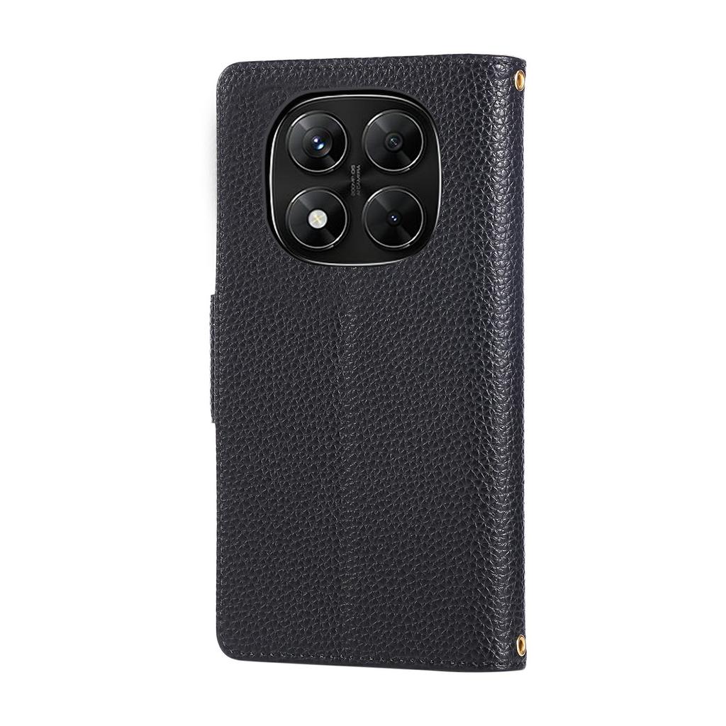 Etui Na Telefon Dla Xiaomi Redmi Note 14 Pro 5G/Note 14 Pro+ 5G/Poco X7 5G , Skórzane Etui Portfel Z Zamkiem Błyskawicznym Z Paskiem Na Nadgarstek
