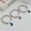 SHIXIN 3 Colors Simple Shiny Rhinestone Irregular Pendant Bracelet for Women Fashion Acrylic Beaded Bracelet Jewelry Accessories