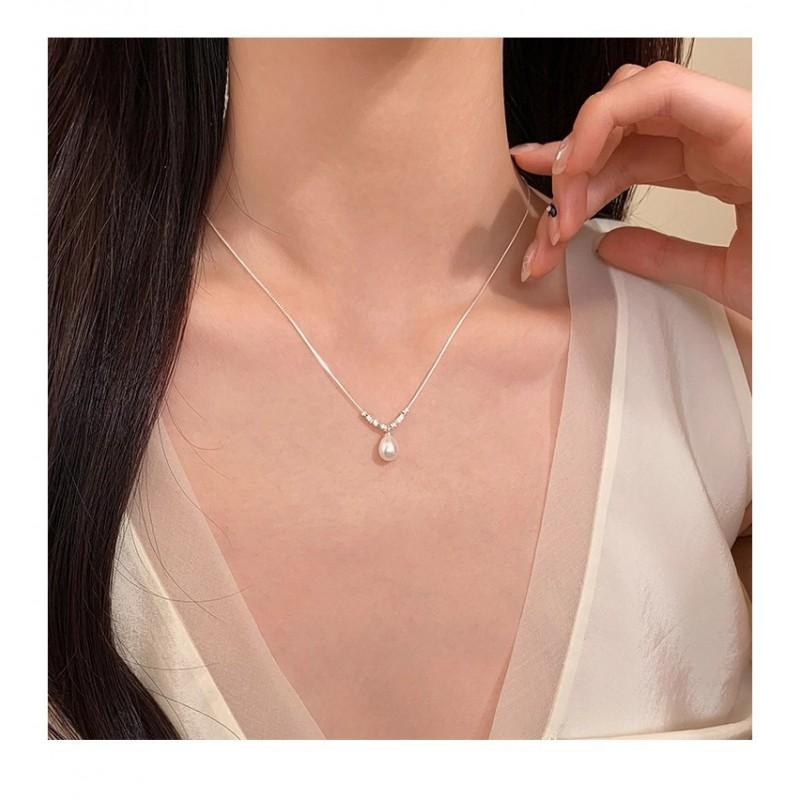 Natural Freshwater Pearl Choker Necklace Women Simple Trendy Clavicle Chain Luxury Style