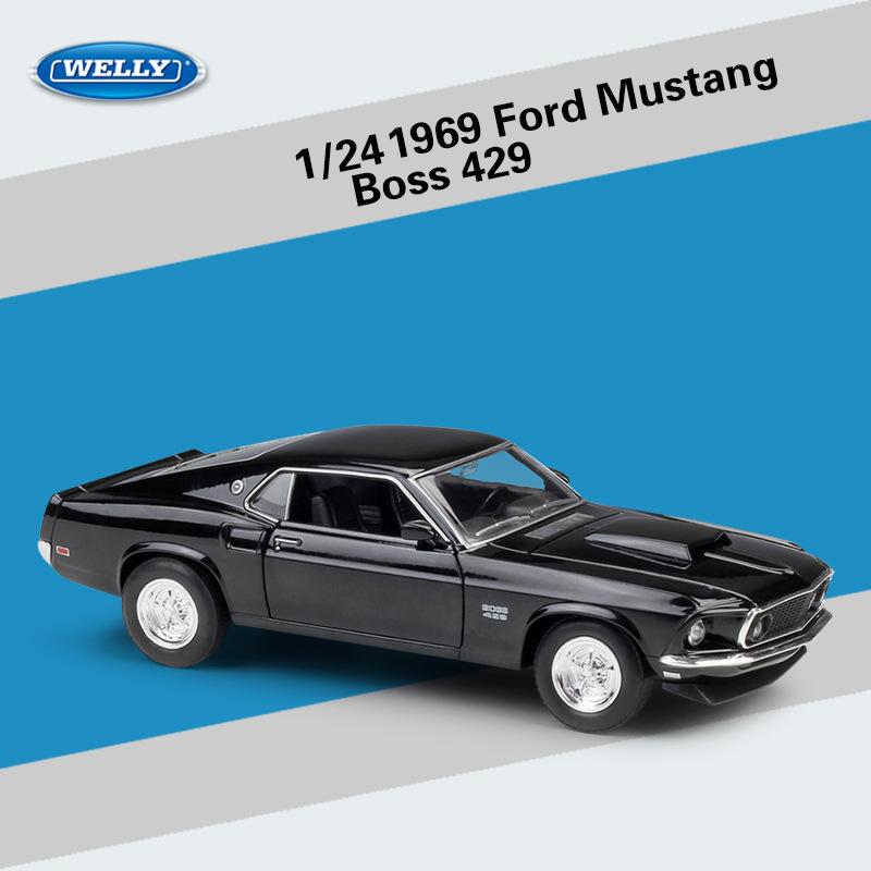 

Велли 1:24 масштаба 1969 Ford Mustang Boss 429, модель автомобиля из сплава, литье под давлением, металлические игрушечные автомобили, модель автомобиля, коллекция высокой имитации, детские подарки 1;24-size:19.2*7.3*5.5cm чёрный