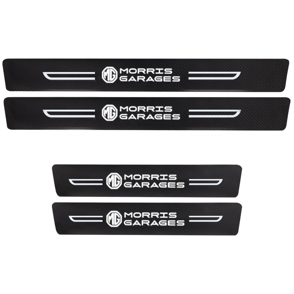 4Pcs Car Door Sill Protector Plate Threshold Stickers for Morris Garage MG Logo MG3 MG5 MG6 MG7 ZS GS GT TF ZR MG 3 5 6 7 EZS ES