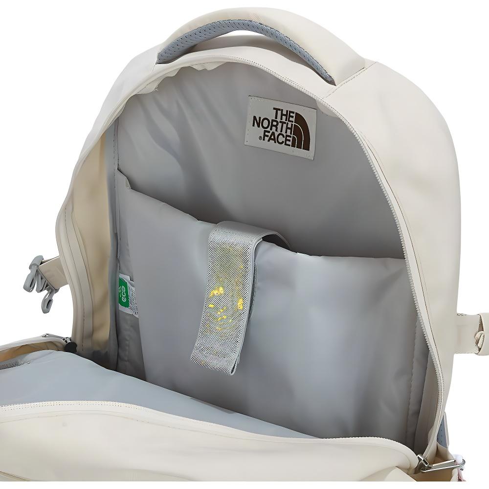 The North Face Student Large Capacity Backpack With Coin Pocket Zipper Closure Polyester Unisex Backpack Off-White NM2DM01N